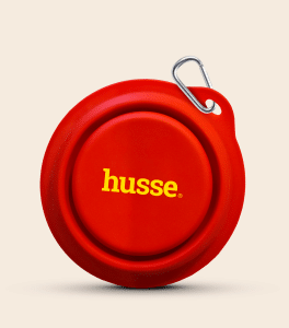 Gamelle pliable rouge Husse avec mousqueton