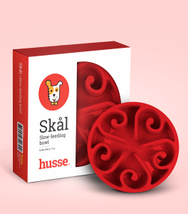 Gamelle ralentissante pour chien, rouge, brandie par Husse.