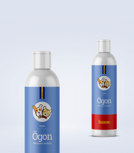Bouteilles de nettoyant oculaire pour animaux, marque Husse.