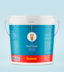 Onguent Husse Hoof Dark pour sabots de chevaux.
