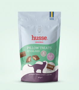 Friandises pour chat stérilisé Pillow Treats, double texture et faibles en calories Husse