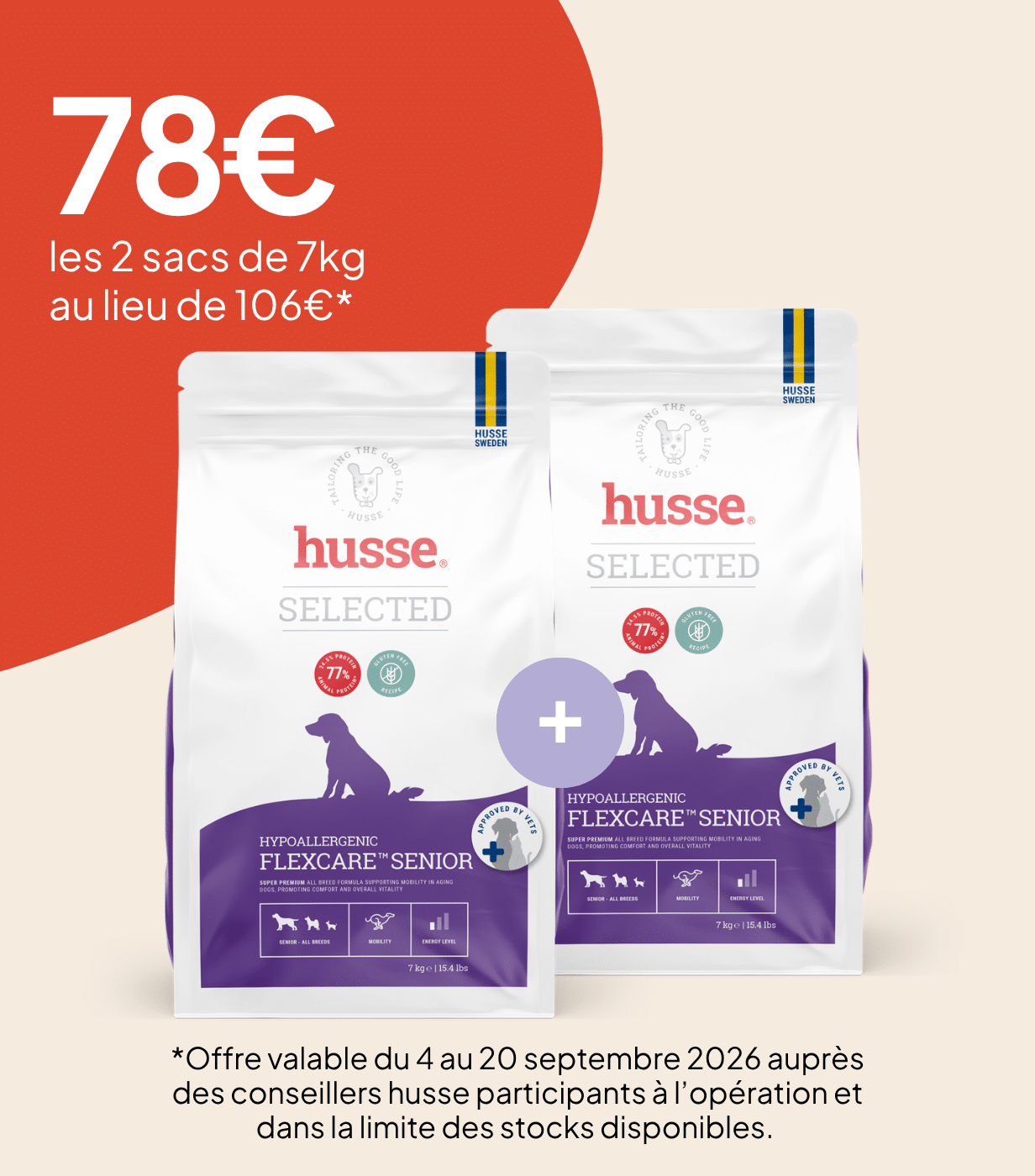 Croquettes soutien des articulations chien senior | Hypoallergenic Flexcare™ Senior