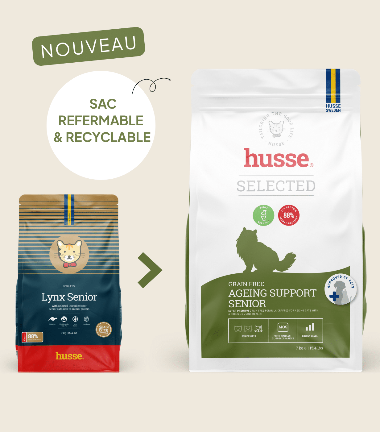 Croquettes sans céréales pour chat agés | Grain Free Ageing Support Senior