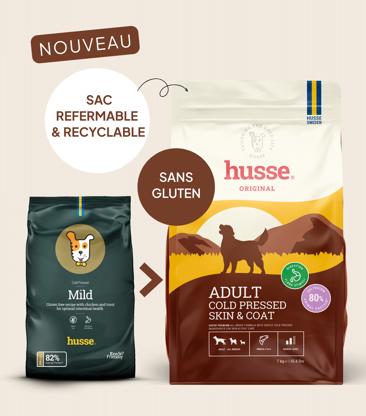 Croquettes pressées à froid pour chien à digestion peau et pelage sensibles | Cold Pressed Skin & Coat=Mild