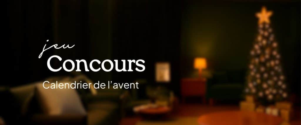 Jeu concours calendrier de l'avent et sapin décoré.