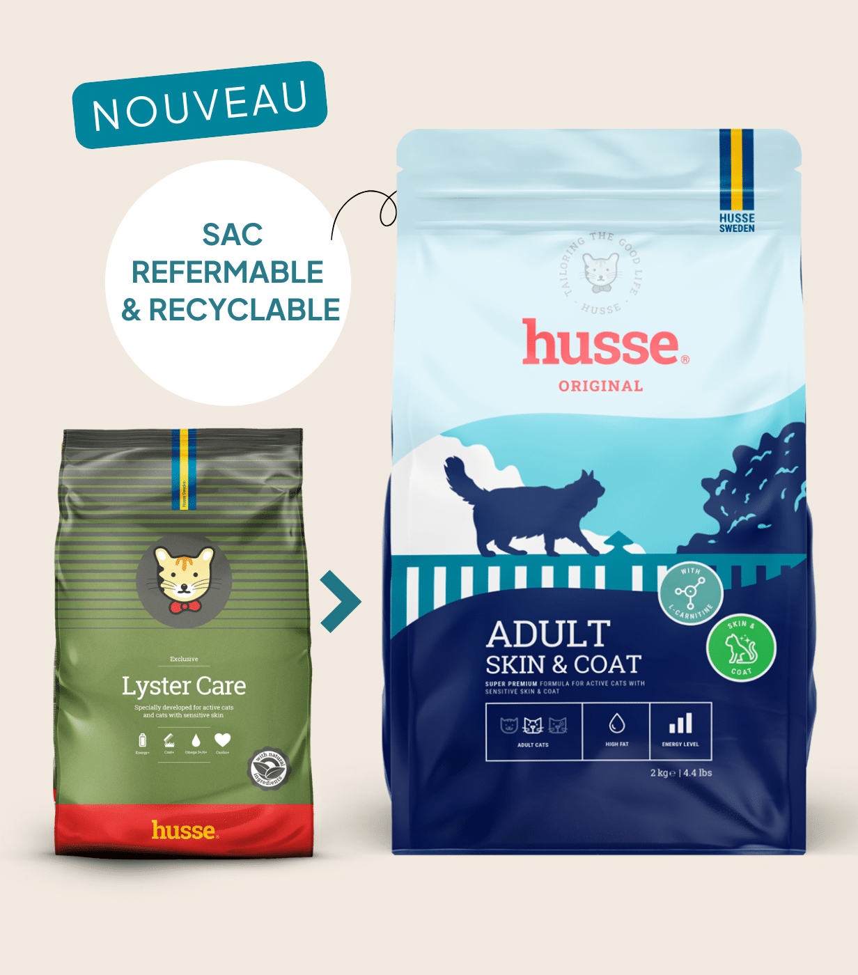 Croquettes pour chat à peau et pelage sensibles  | Adult Skin & Coat=Lyster Care