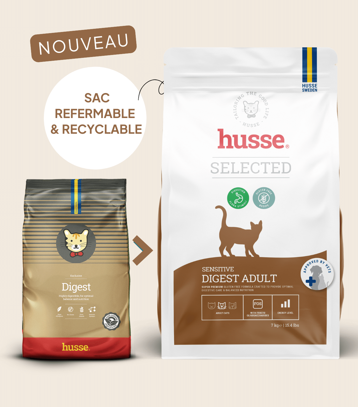 Croquettes pour chat à digestion sensible | Sensitive Digest Adult=Digest Exclusive