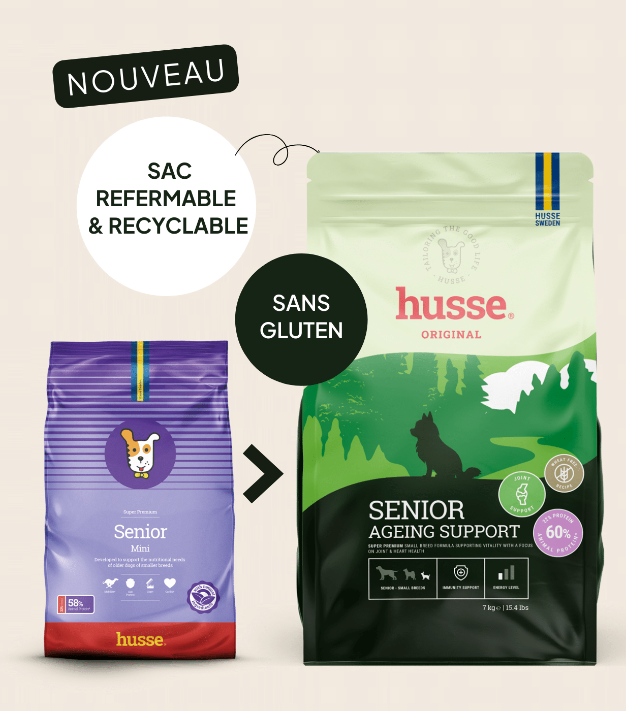 Croquettes pour petit chien senior | Senior Ageing Support = Senior Mini